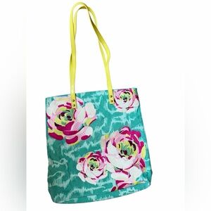 Amy Butler embroidered Floral Zip ClosevTote Bag purse